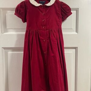 Ralph Lauren Scarlet Dress with Ivory Collar